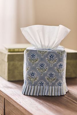 Inner Child Print Ruffle Tissue Box Cover