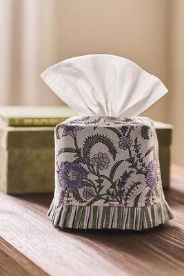 Inner Child Print Ruffle Tissue Box Cover