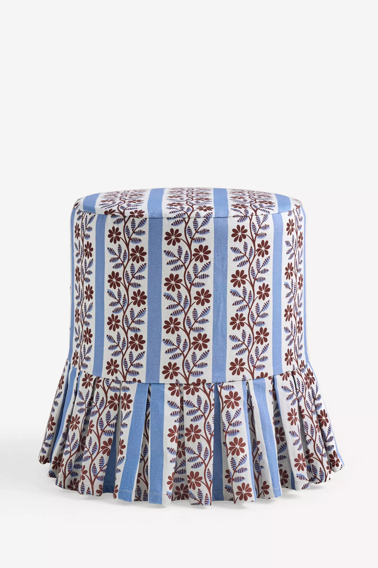 Layla Printed Ruffle Ottoman Slipcover