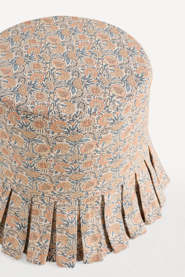 Layla Printed Ruffle Ottoman Slipcover #1