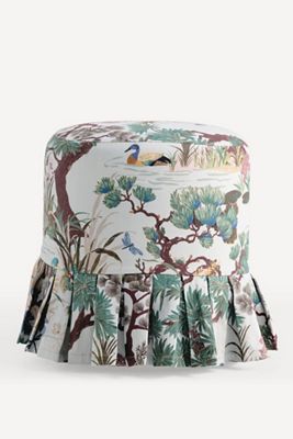 Layla Printed Ruffle Ottoman Slipcover