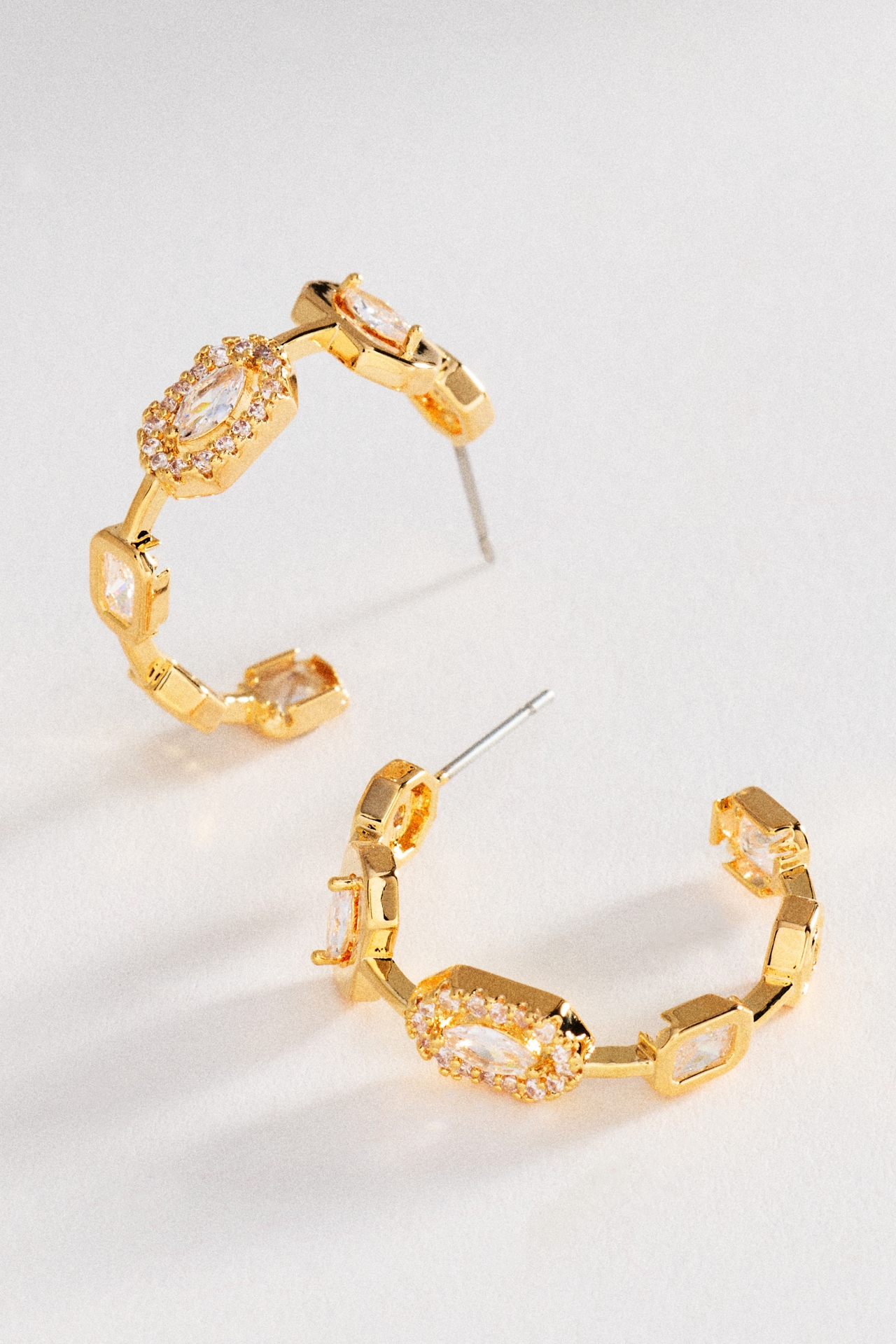 Mixed Crystal Mini Hoop Earrings
