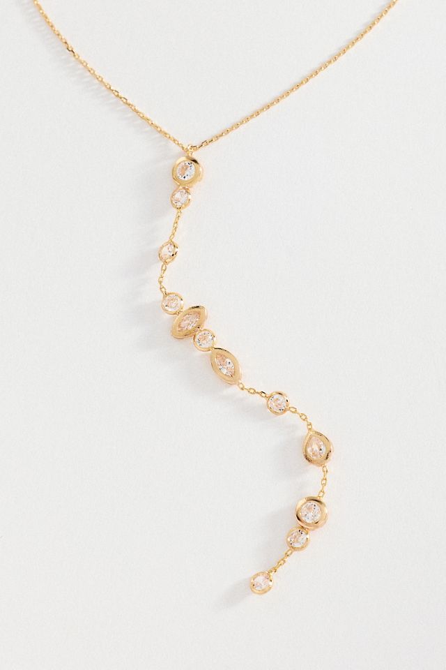 By Anthropologie Colorful Crystal Y-Necklace #1
