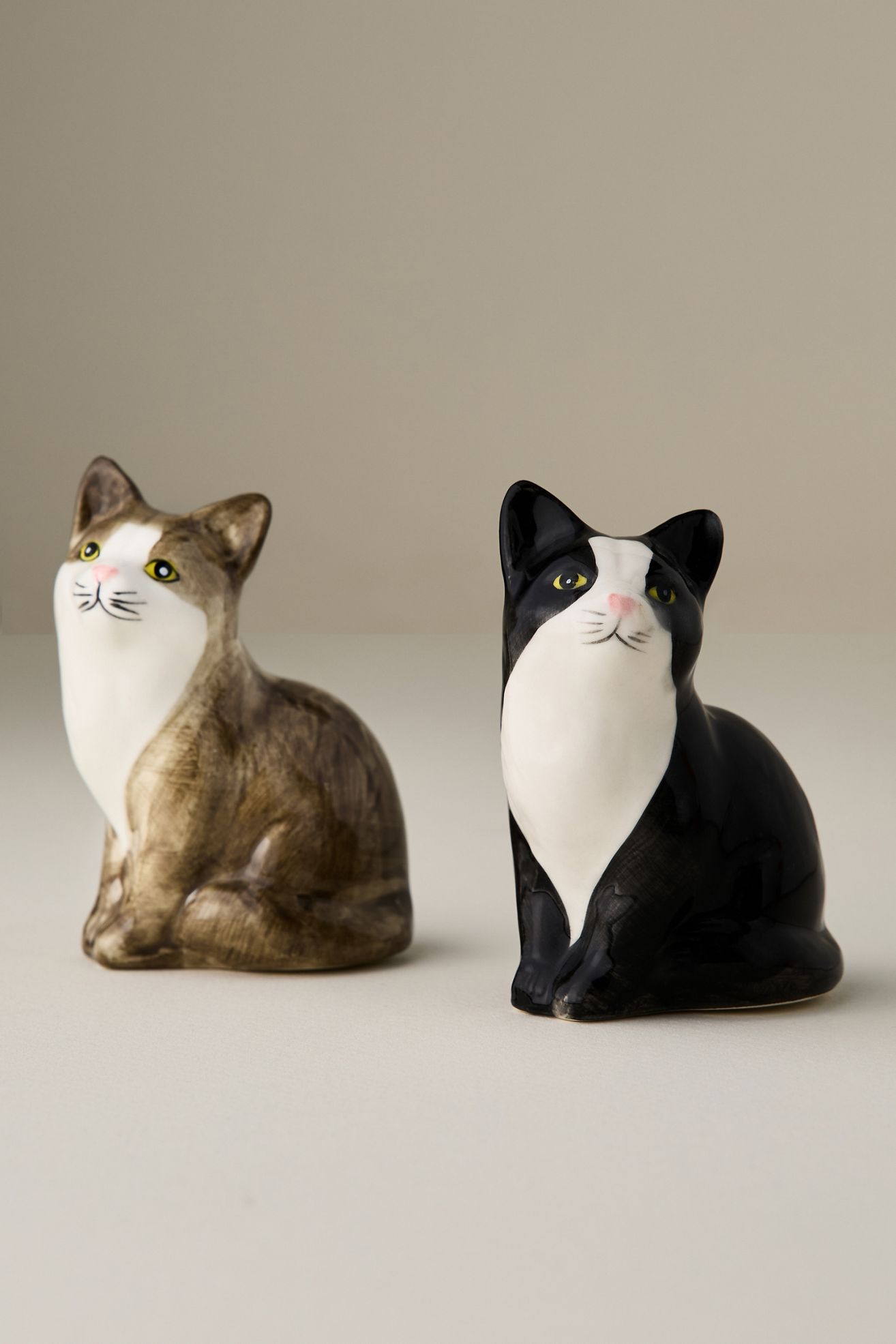 Cat Salt & Pepper Shakers - Light Grey, Standard, One Size