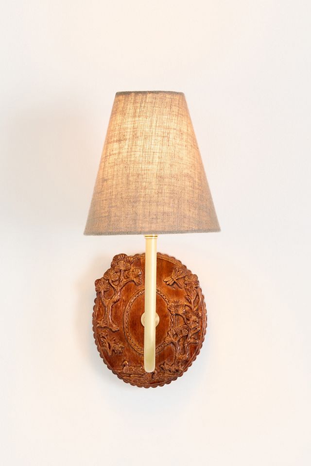 Bernadette Carved Wood Sconce #1