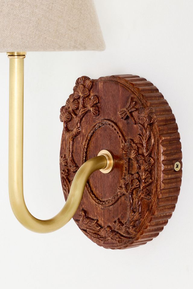 Bernadette Carved Wood Sconce #2