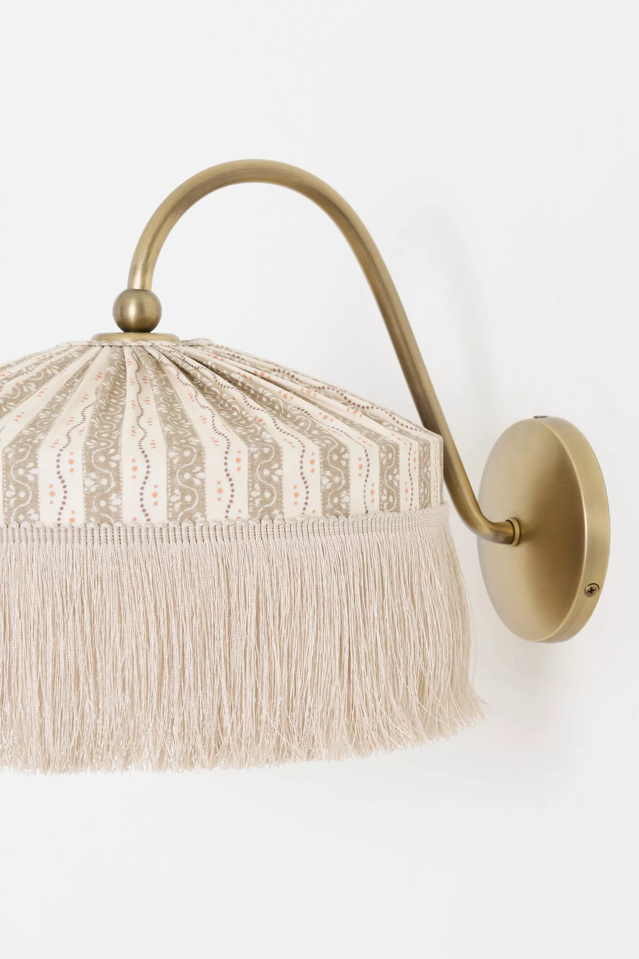 Sinclair Tassel-Fringed Linen Sconce - thumbnail 3