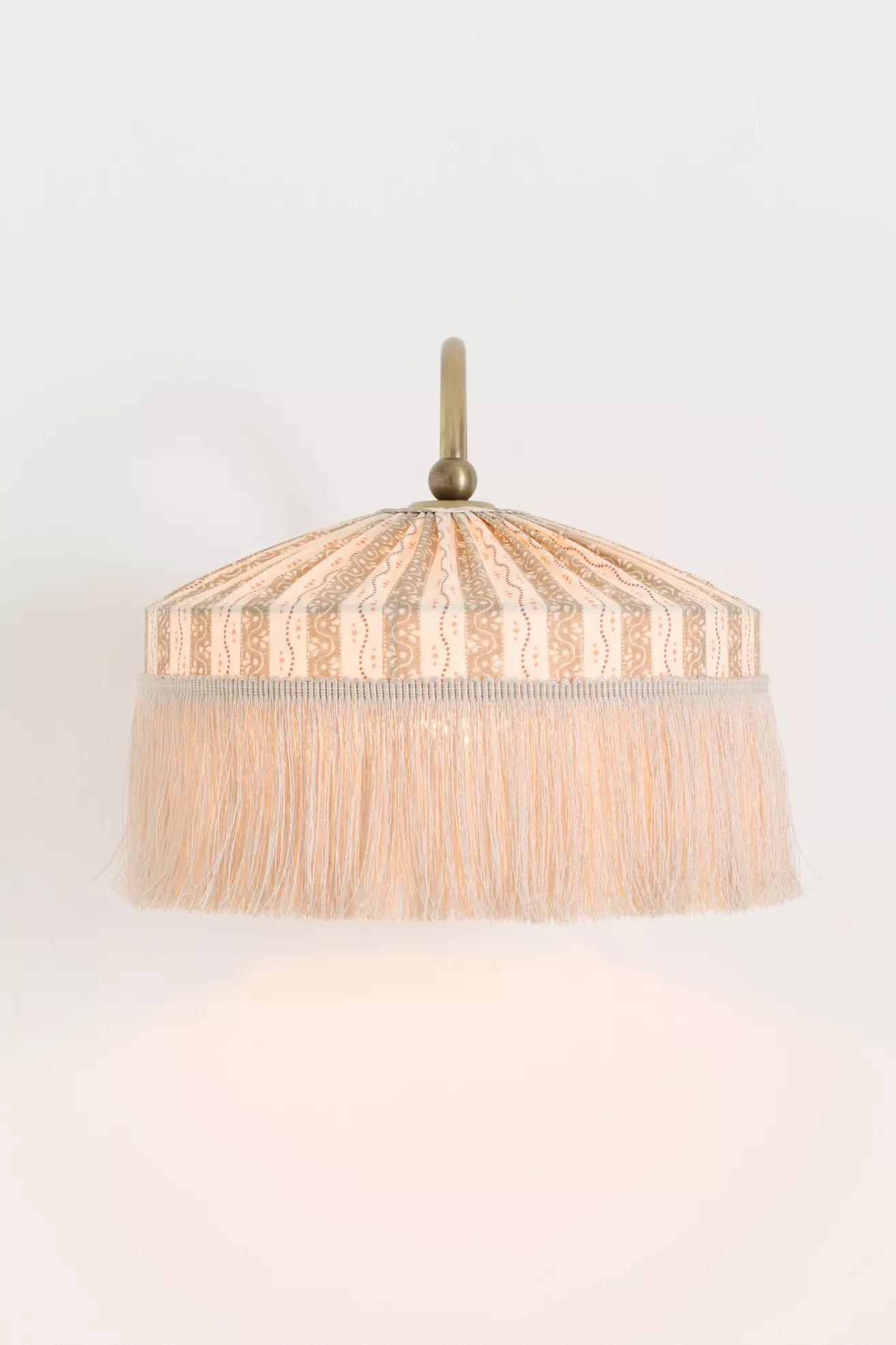 Sinclair Tassel-Fringed Linen Sconce - thumbnail 2