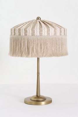 Sinclair Tassel-Fringed Linen Table Lamp