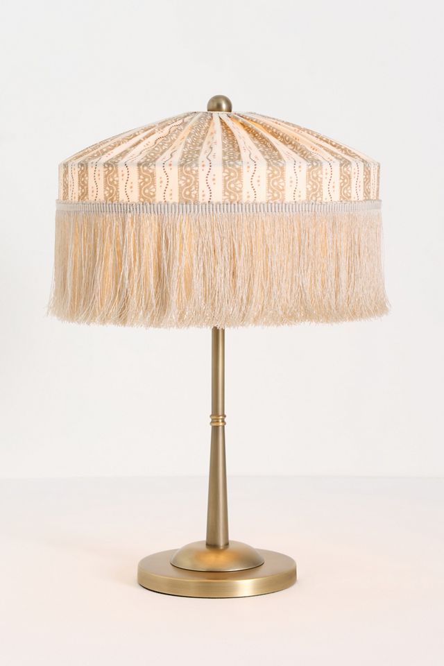 Sinclair Tassel-Fringed Linen Table Lamp #1