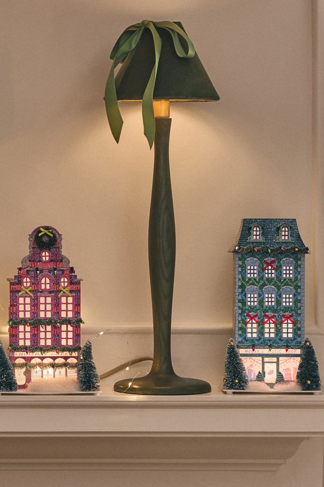 Bosette Bow Velvet & Wood Table Lamp #1