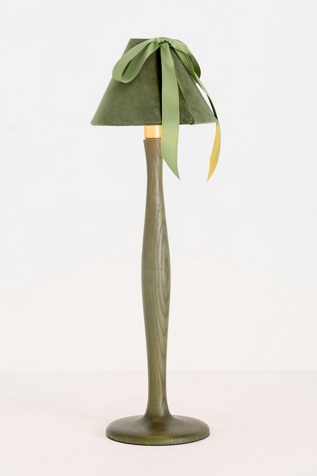 Bosette Bow Velvet & Wood Table Lamp #4