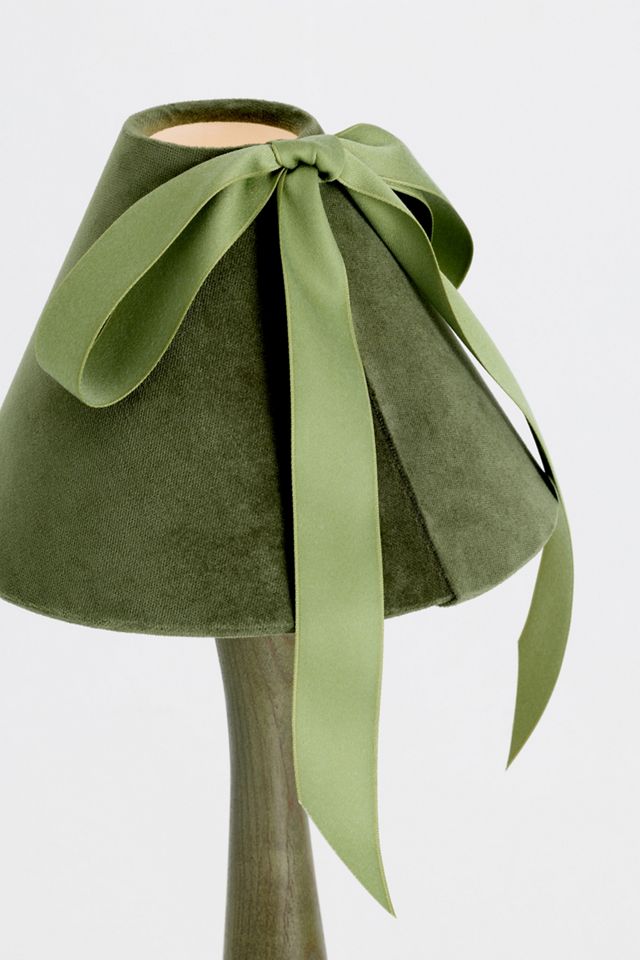Bosette Bow Velvet & Wood Table Lamp #3
