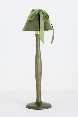 Bosette Bow Velvet and Wood Table Lamp
