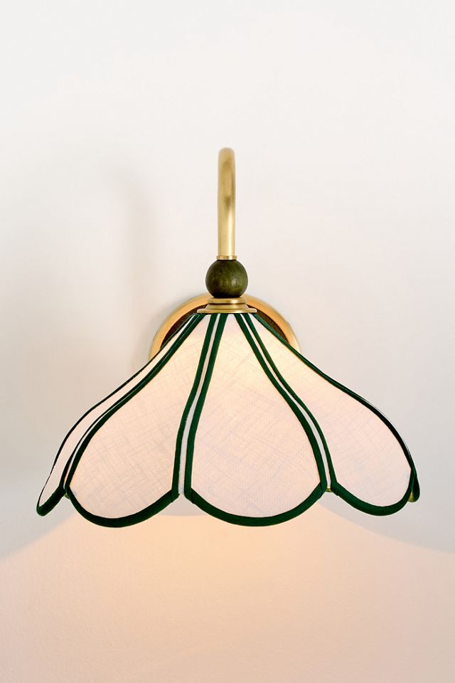 Vicky Scalloped Wood Wall Sconce #1