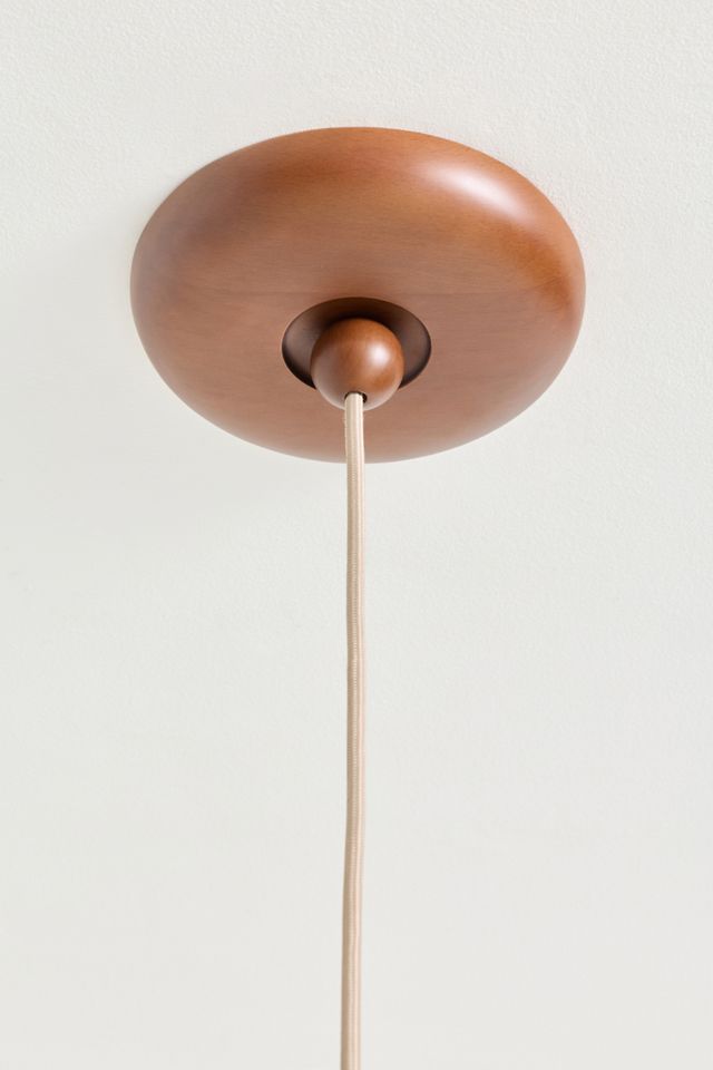 Dumpling Wood Semi-Flush Mount Pendant Light #4