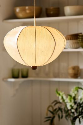 Dumpling Wood Semi-Flush Mount Pendant Light