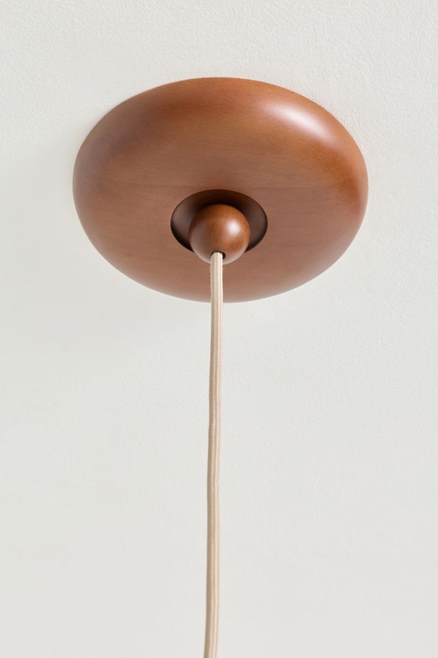 Dumpling Wood Semi-Flush Mount Pendant Light #3