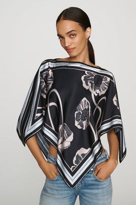 Poncho Foulard Imprimé By Anthropologie