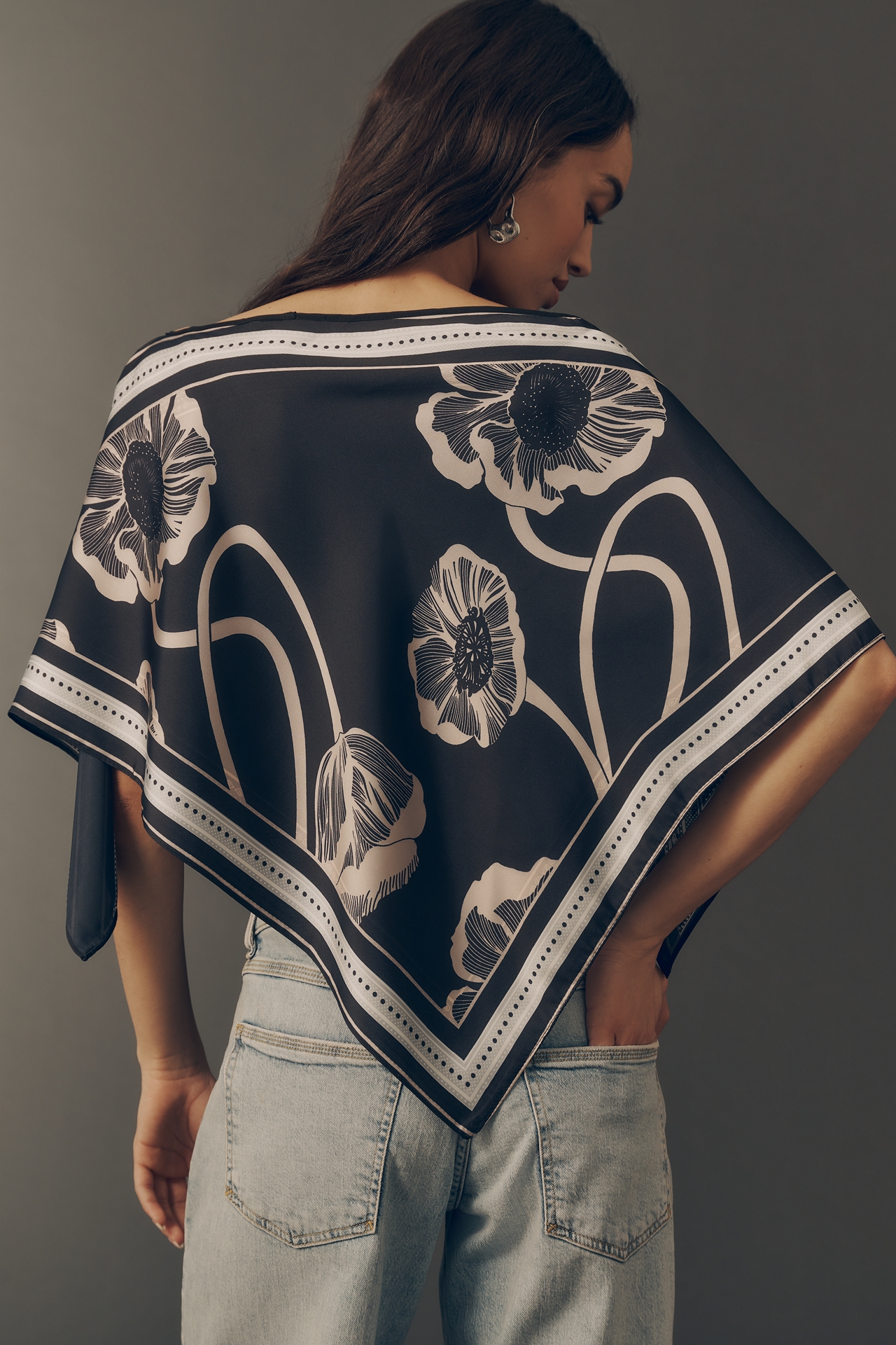 By Anthropologie Printed Scarf Poncho