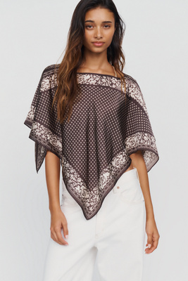 Printed Scarf Poncho Top