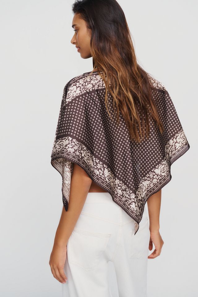 By Anthropologie Printed Scarf Poncho #1