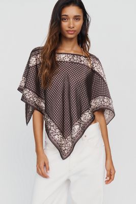 By Anthropologie Printed Scarf Poncho