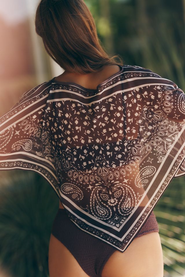 By Anthropologie Printed Scarf Poncho #1