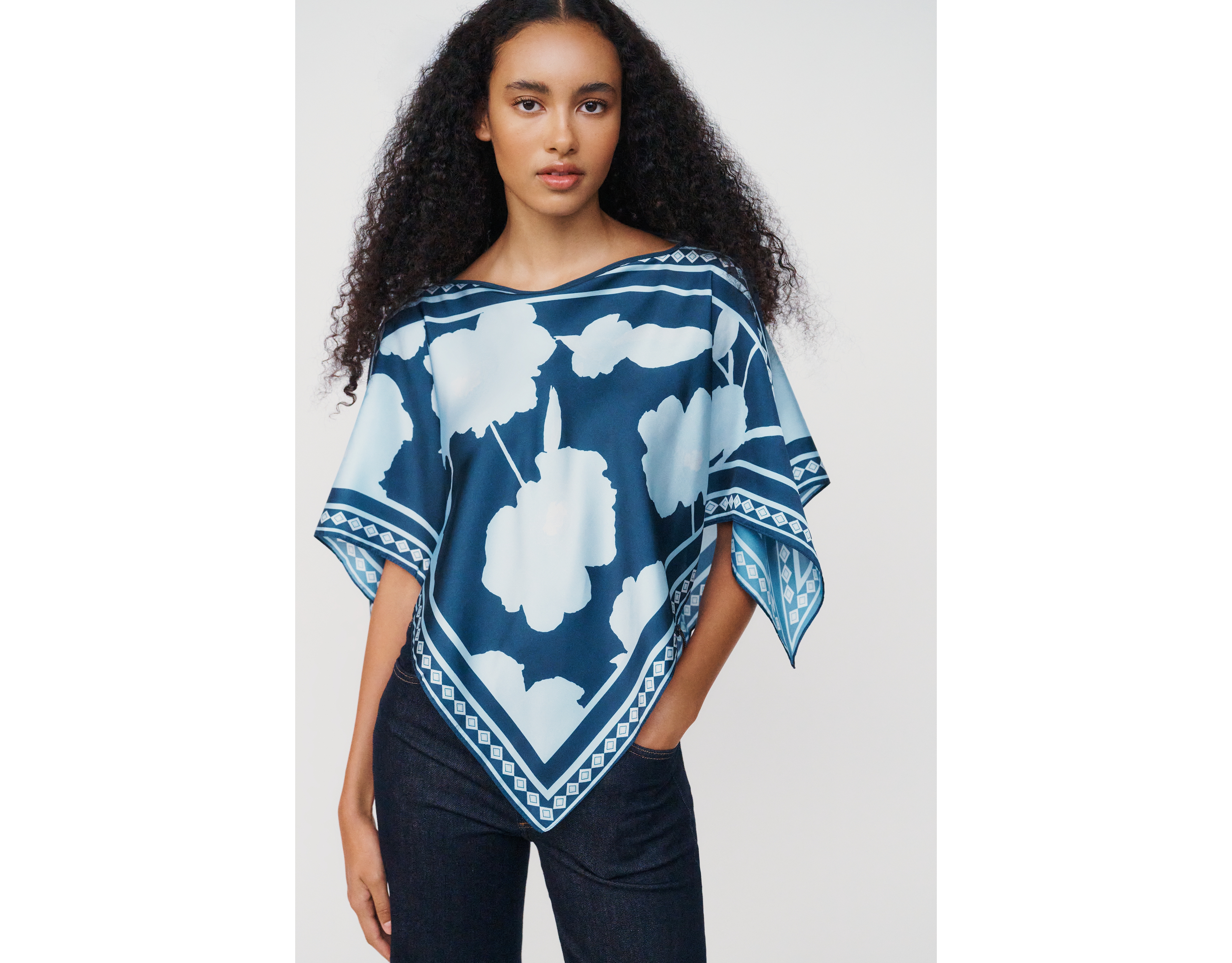 By Anthropologie Printed Scarf Poncho