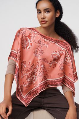 By Anthropologie Printed Scarf Poncho