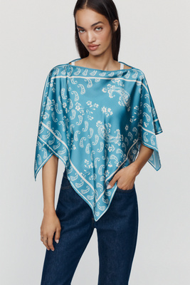 By Anthropologie Printed Scarf Poncho