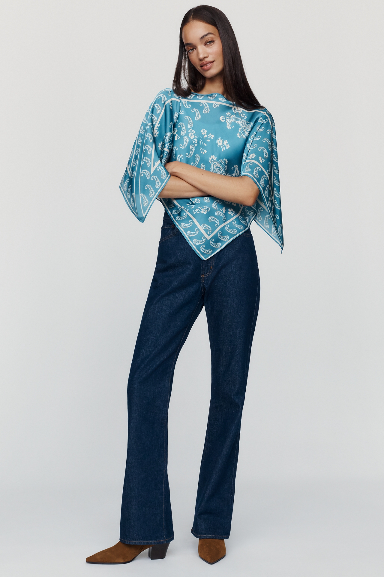 By Anthropologie Printed Scarf Poncho
