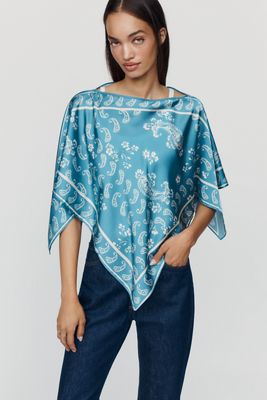 By Anthropologie Printed Scarf Poncho