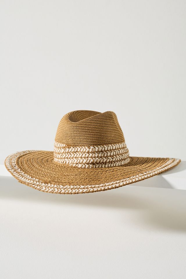 San Diego Hat Co. Straw Chevron Fedora #1