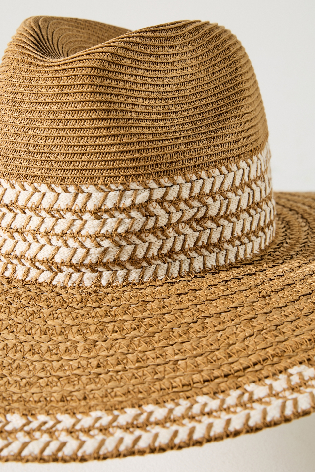 San Diego Hat Co. Straw Chevron Fedora