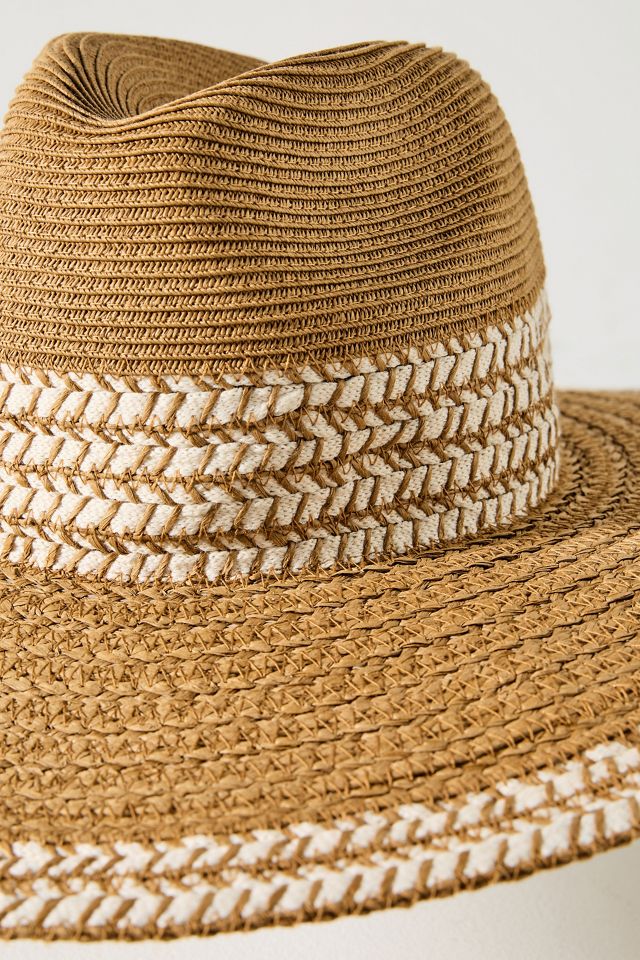 San Diego Hat Co. Straw Chevron Fedora #2