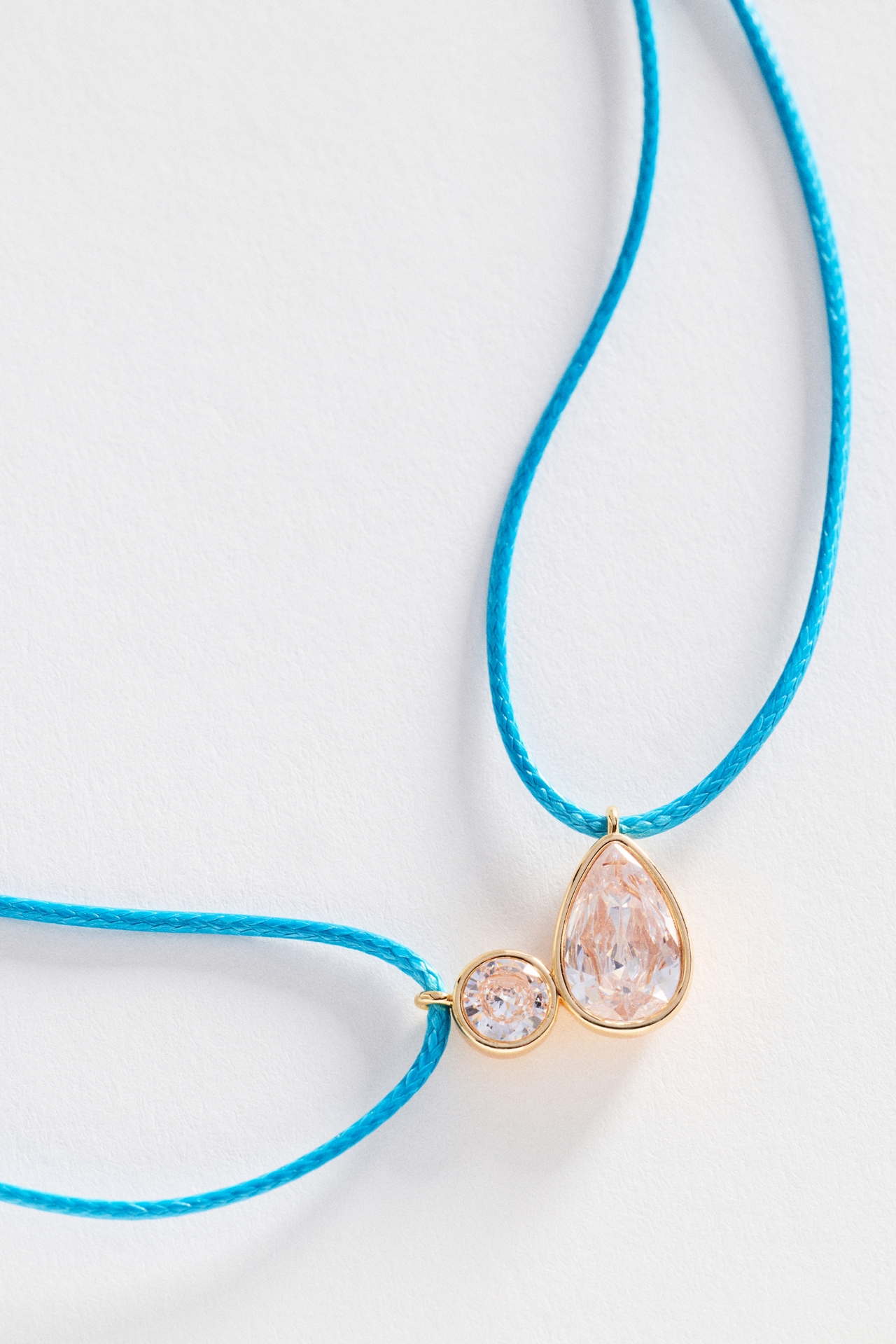 Corded Crystal Pendant Necklace