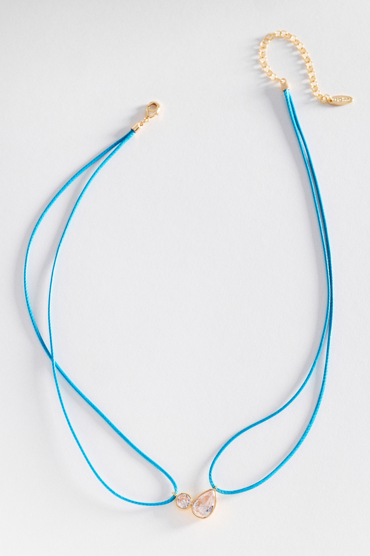 Corded Crystal Pendant Necklace