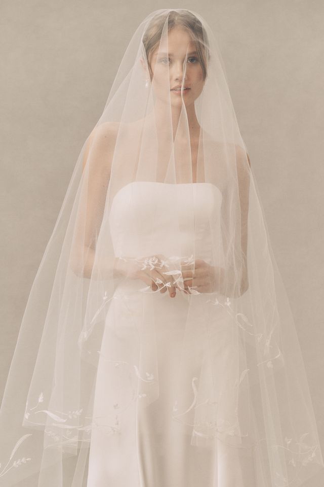 Enaura Whispy Floral Cathedral Veil #2
