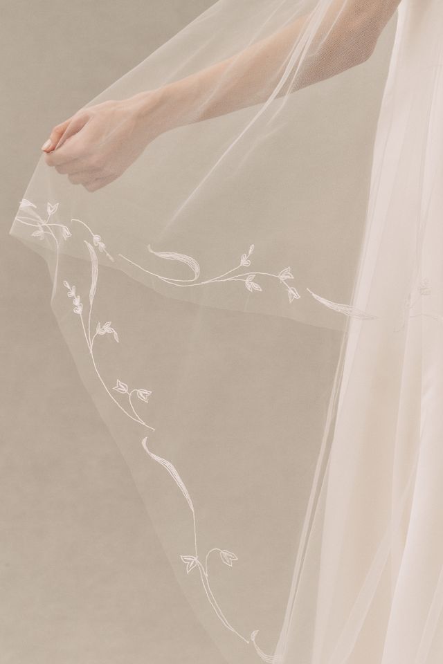 Enaura Whispy Floral Cathedral Veil #3