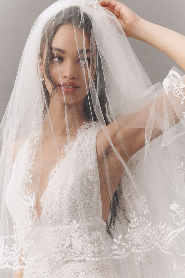 Enaura Tiered Chapel Lace Cathedral Veil #3