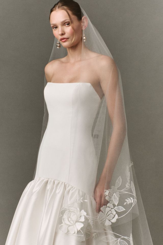 Enaura Floral Embroidered Cathedral Veil #3