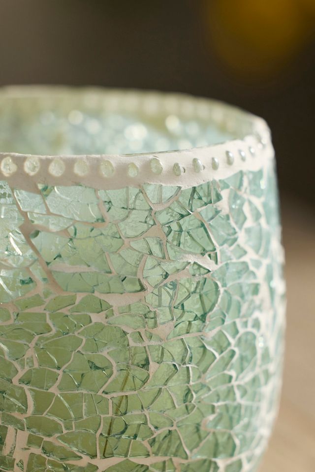 Sea Glass Mosaic Votives, Set of 2 Small #2