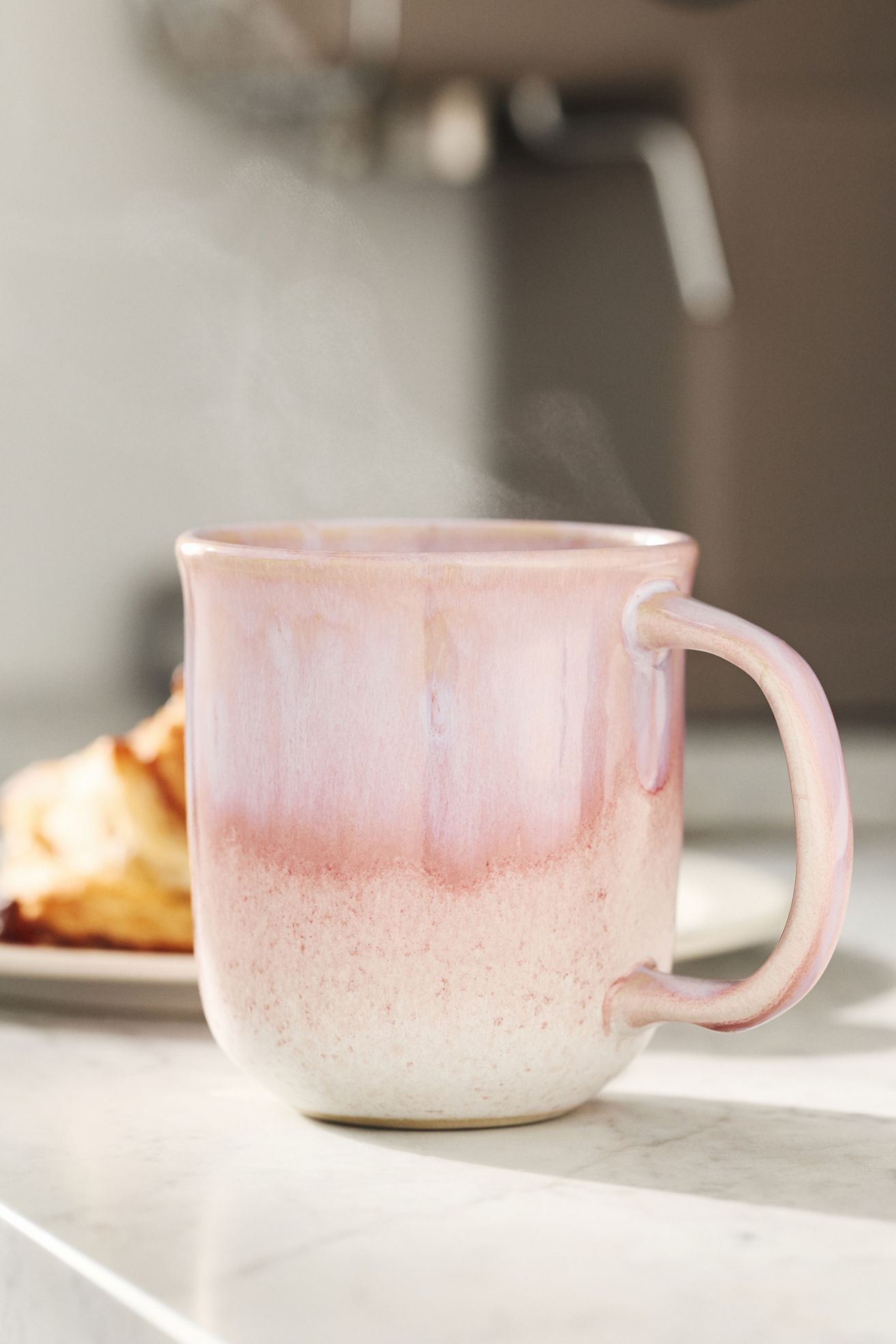 Jasper Portuguese Reactive Stoneware Mugs, Set of 4 - Mauve pink, Set Of 4