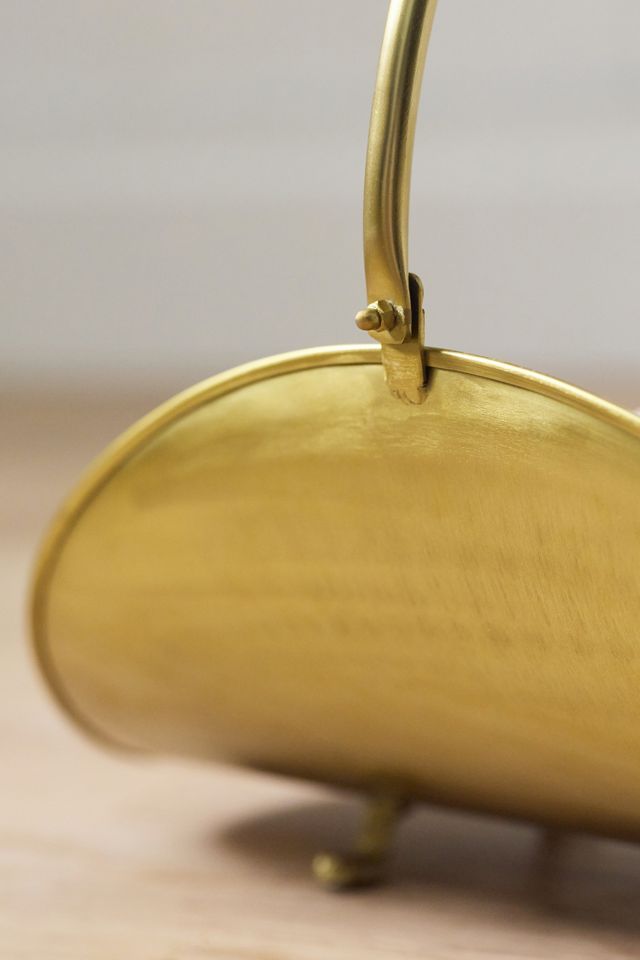 Brass Handle Footed Log Holder #1