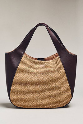 Sonia Medium Slouchy Tote Bag: Raffia Edition