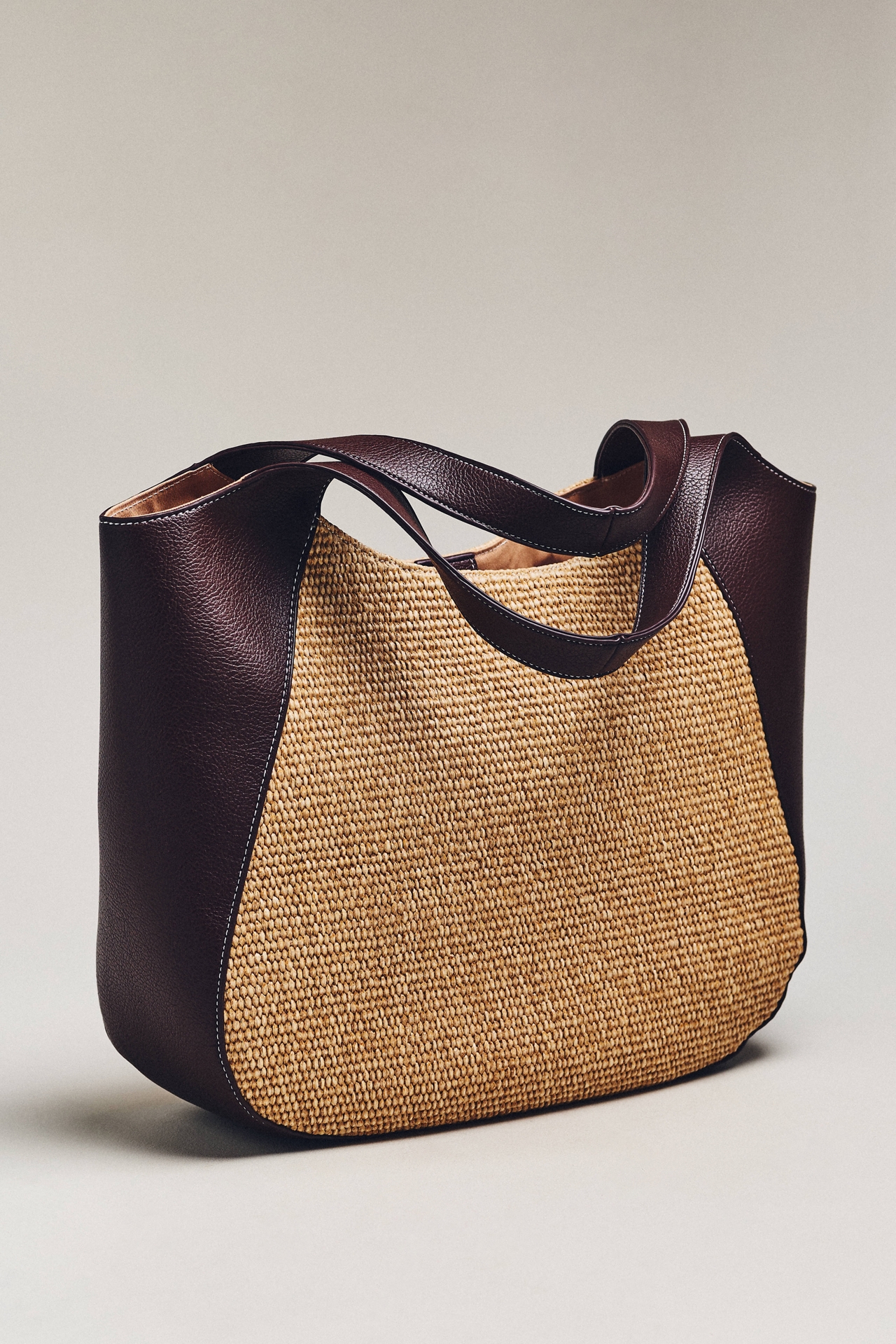 Sonia Medium Slouchy Tote Bag: Raffia Edition