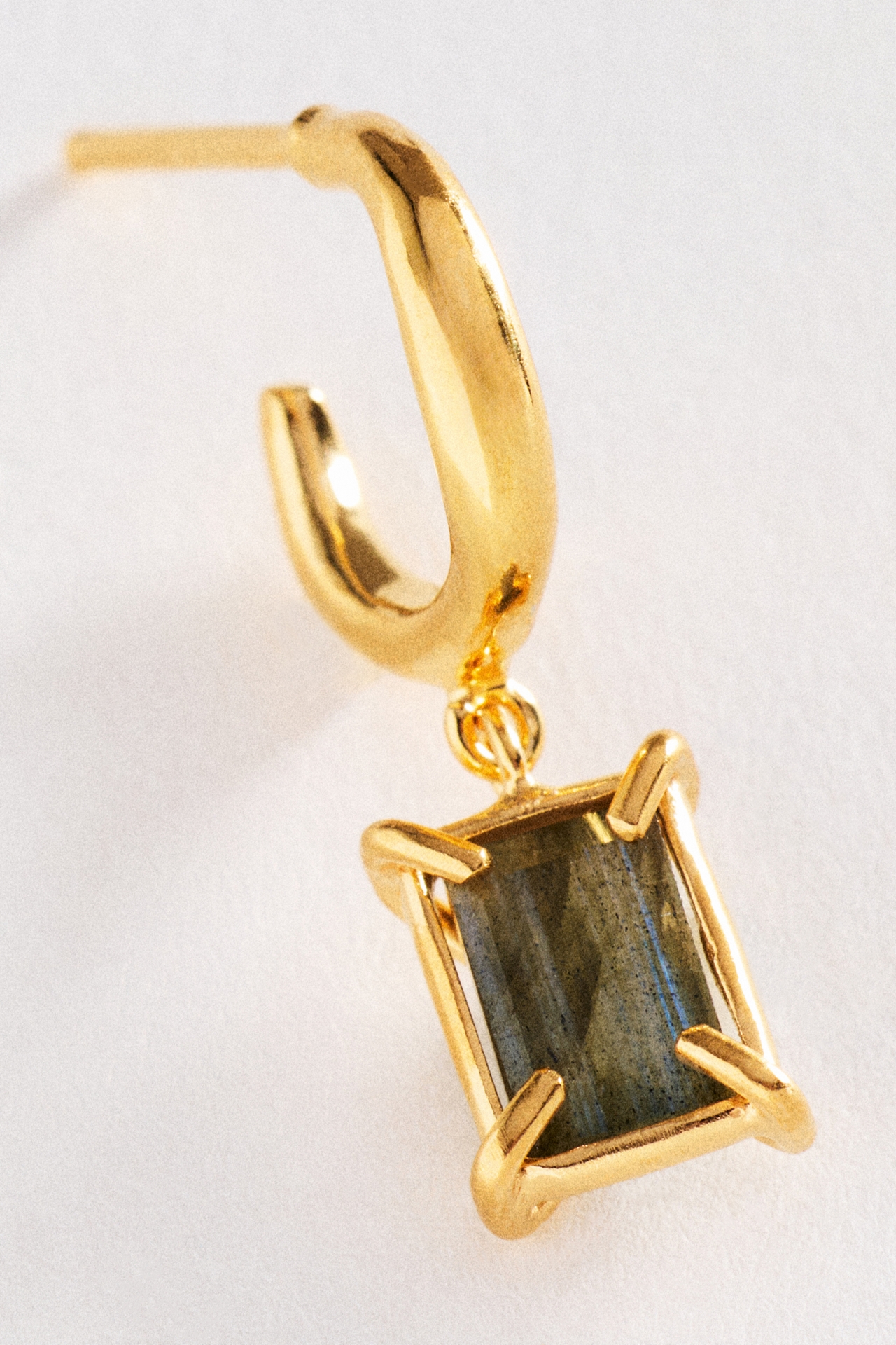 Chan Luu Tabby Gemstone Drop Hoop Earrings