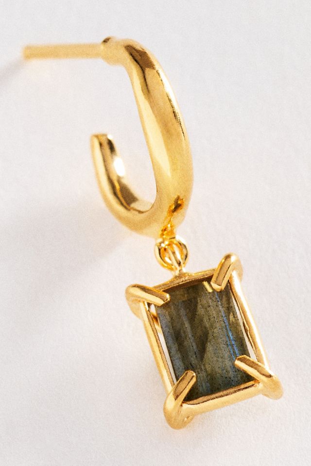 Chan Luu Tabby Gemstone Drop Hoop Earrings #1