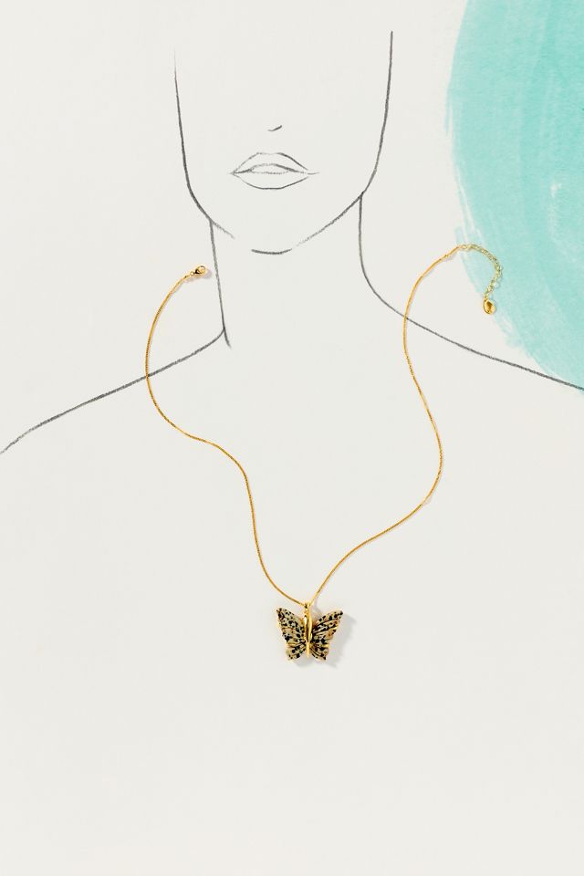 Chan Luu Jasper Butterfly Pendant Necklace #2